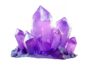 Purple game crystal gemstone isolated on white background