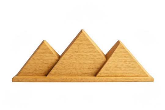 Giza pyramids digital rendering with a clear background