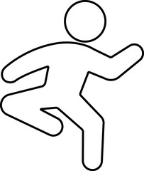 Exercise Fitness Sport people making exercises icon in line isolated on transparent background