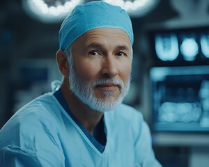 Surgeon Portrait with Operating Room.