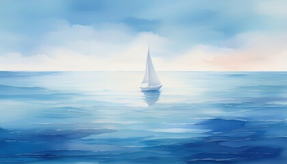 Obraz premium Gentle Tides Beneath Soft Sky Tints