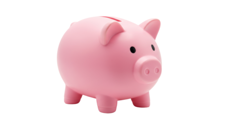 Isolated Pink Piggy Bank