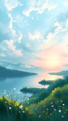 Fototapeta premium Dawn Serenity at the Lake