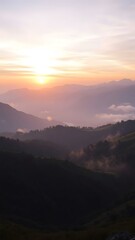 Obraz premium Dawn Over Serene Mountain Landscape