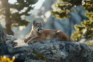 Mountain Lion on Rock