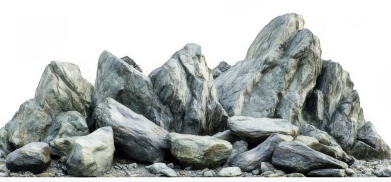 Solid heavy rock on transparent background PNG - Powered by Adobe