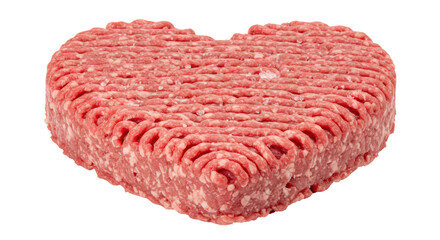 Isolated Heart Shaped Ground Meat