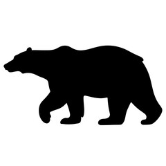 Fototapeta premium Bear silhouette walking on a transparent background