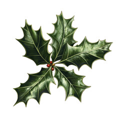 Naklejka premium holly leaf with shiny texture and vibrant green shades