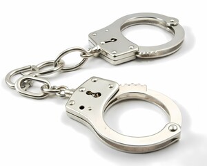 Handcuffs silver metal police law enforcement security arrest crime criminal justice equipment jail