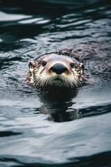Fototapeta premium Otter Swimming Underwater