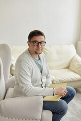 Obraz premium Portrait of handsome male psychologist