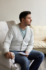 Portrait of handsome male psychologist