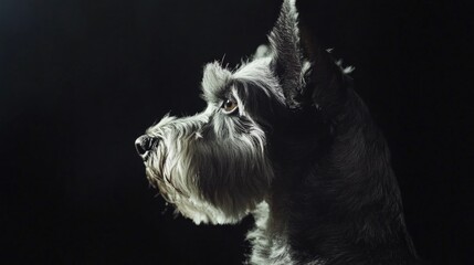 Dog Portrait on Black