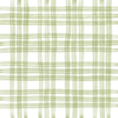 Sage Green Plaid Gingham Hand Drawn Background Pattern Overlay