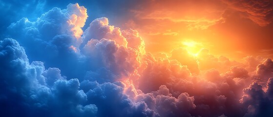 Fototapeta premium Heavenly sunrise with cloudscape.