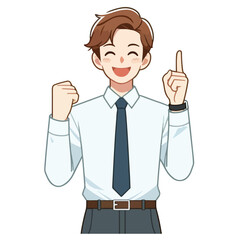 vector businessman giving index finger