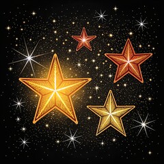 golden star on blue background