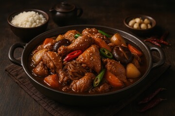 Authentic Korean Spicy Chicken Jjimdak (찜닭)

