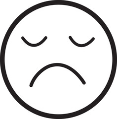 Doodle Emoji face icon. drawn sketch style. different expression emotion mood in line isolated on transparent background