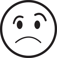 Doodle Emoji face icon. drawn sketch style. different expression emotion mood in line isolated on transparent background