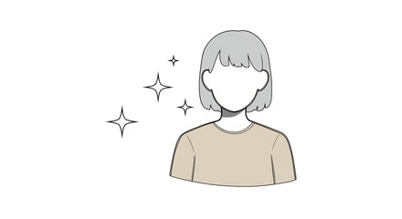 Isolated Faceless Woman with Sparkles