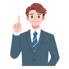 vector businessman giving index finger
