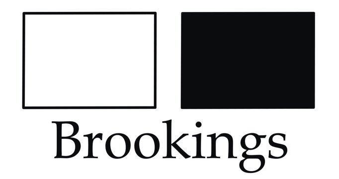 Brookings (South Dakota) city map with black border outline vector