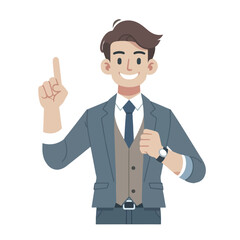 vector businessman giving index finger