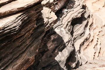 Texture of the cut of the old volcano, Montana Blanca