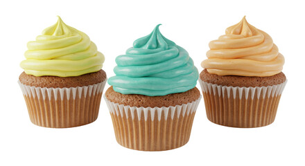 Isolated Colorful Cupcakes