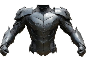 Futuristic Black Armor Suit with Intricate Design and Detailed Texture for Action Scenes, Cosplay, and Creative Projects Offering Unique Visual Appeal