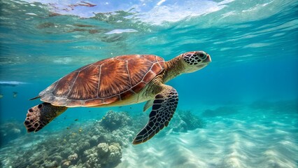 Obraz premium Swimming turtle