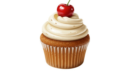 Isolated Cupcake with Cherry