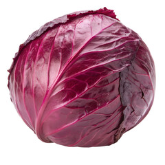 Obraz premium Red cabbage isolated on a transparent background