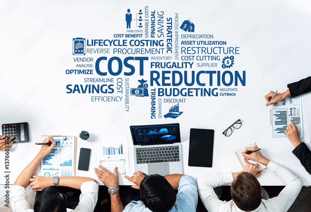 Fototapete this image illustrates essential concepts in cost reduction and budgeting, showcasing strategies for