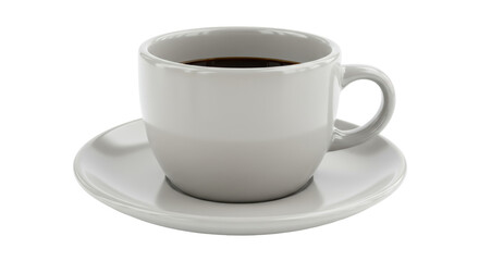 Isolated Cup of Black Coffee on Saucer