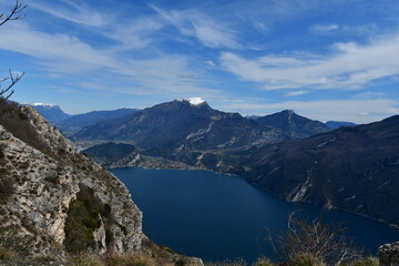 Blick vom Punta Larici zum Gardasee und nach Torbole