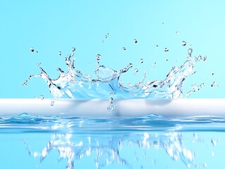 Water Splash on Tube - Light Blue