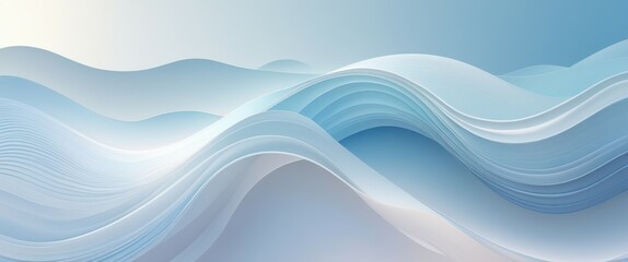 serene blue and white paper wave on abstract background