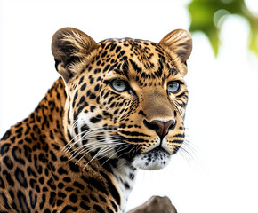 Fototapeta premium White background, a leopard