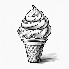 AI generated classic swirl ice cream sketch