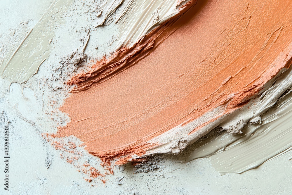 Leinwandbilder Styles of texture through paint application in warm and neutral tones on a smooth surface