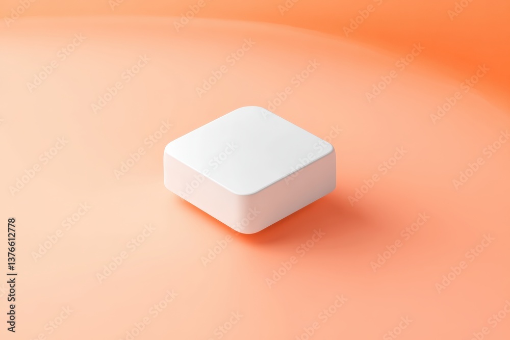 Poster Minimalist white device on soft orange background creating a modern aesthetic for technology display or product design