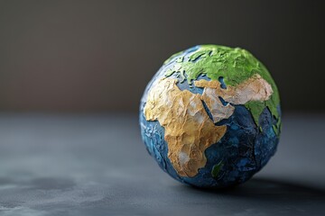 A Colorful Artistic Miniature Earth Depicted in Detail