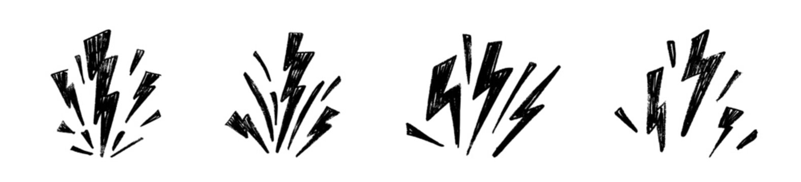 Pictogram-style lightning thunderbolt with power outline. Electric flash energy. Flat vector illustration isolated on white background.