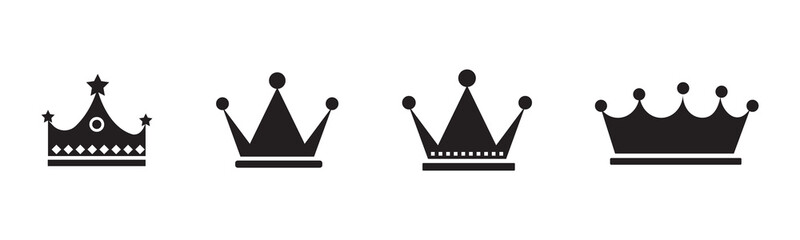 Crown set icon . Vector illustration.