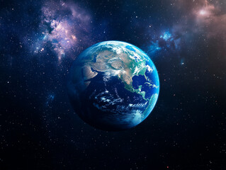 Fototapeta premium realistic photo of outer space with planet earth