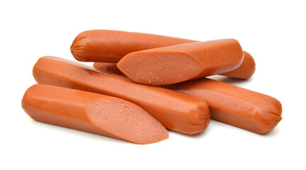 Sausage, breakfast on white background