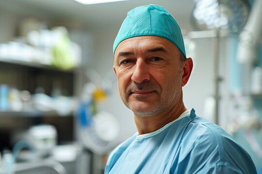 Confident Male Doctor in Hospital Hallway &ndash; Medical Professional Portrait